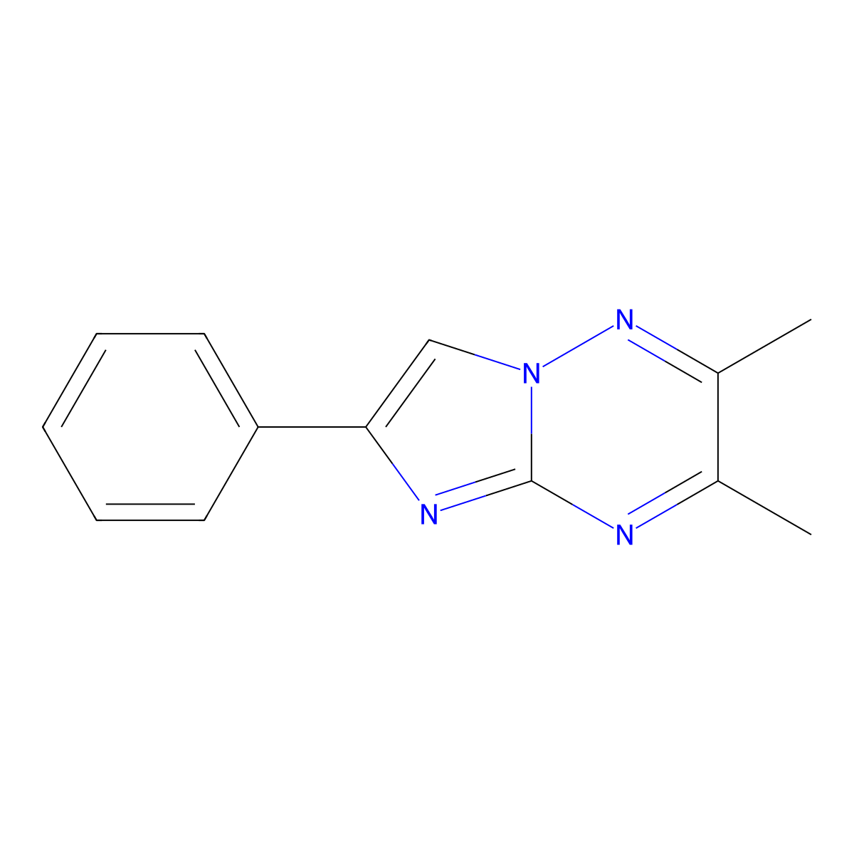 2,3-Dimethyl-6-phenylimidazo[1,2-b][1,2,4]triazine molecular structure, CAS 3649-29-4