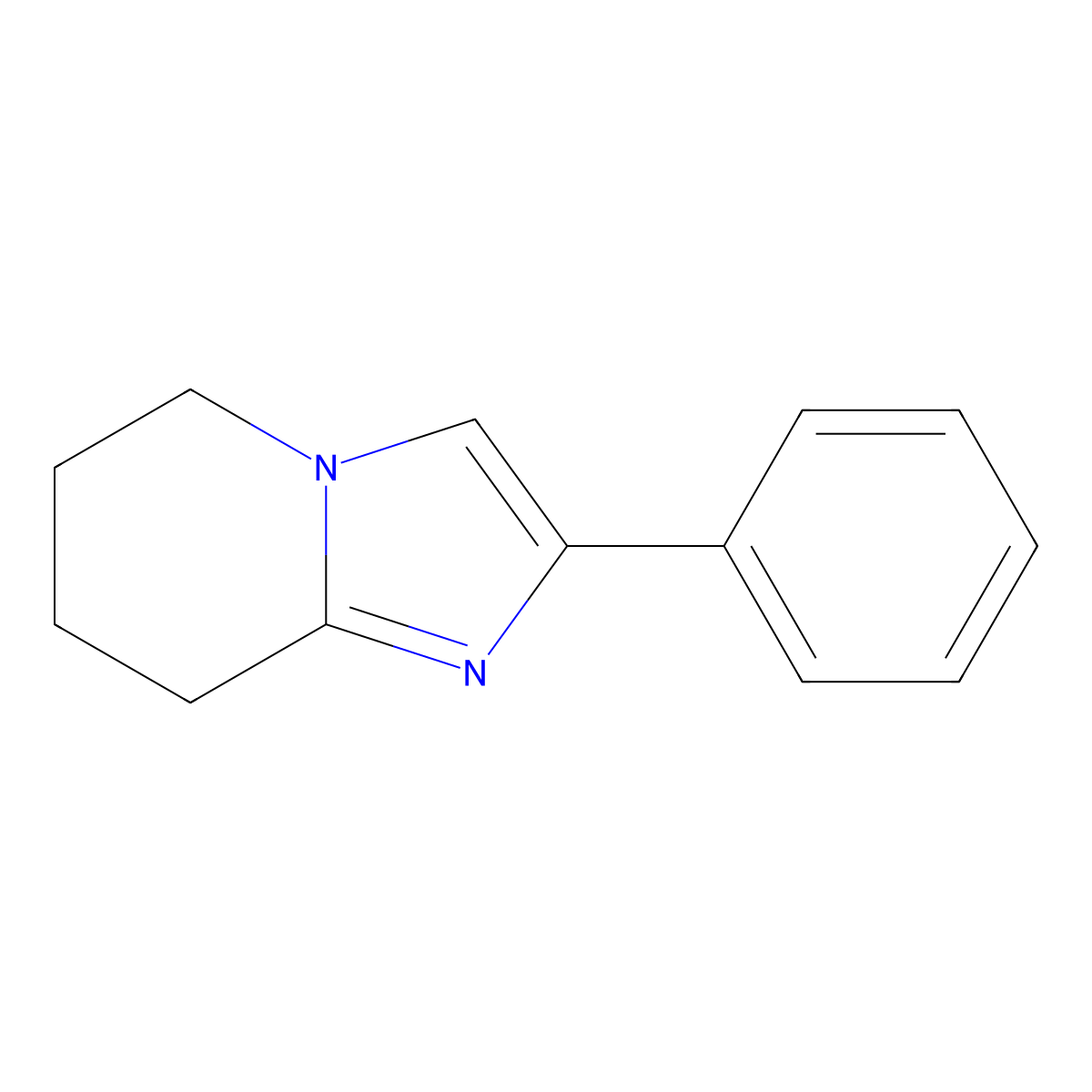 2-Phenyl-5,6,7,8-tetrahydroimidazo[1,2-a]pyridine molecular structure, CAS 3649-46-5