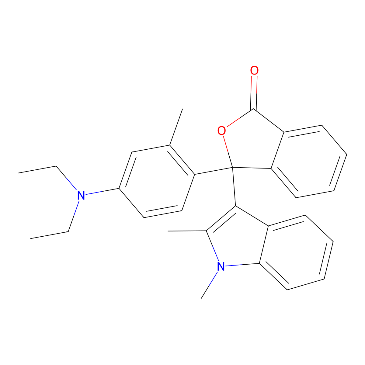 3-(4-(Diethylamino)-2-methylphenyl)-3-(1,2-dimethyl-1H-indol-3-yl)-1(3H)-isobenzofuranone molecular structure, CAS 36499-49-7