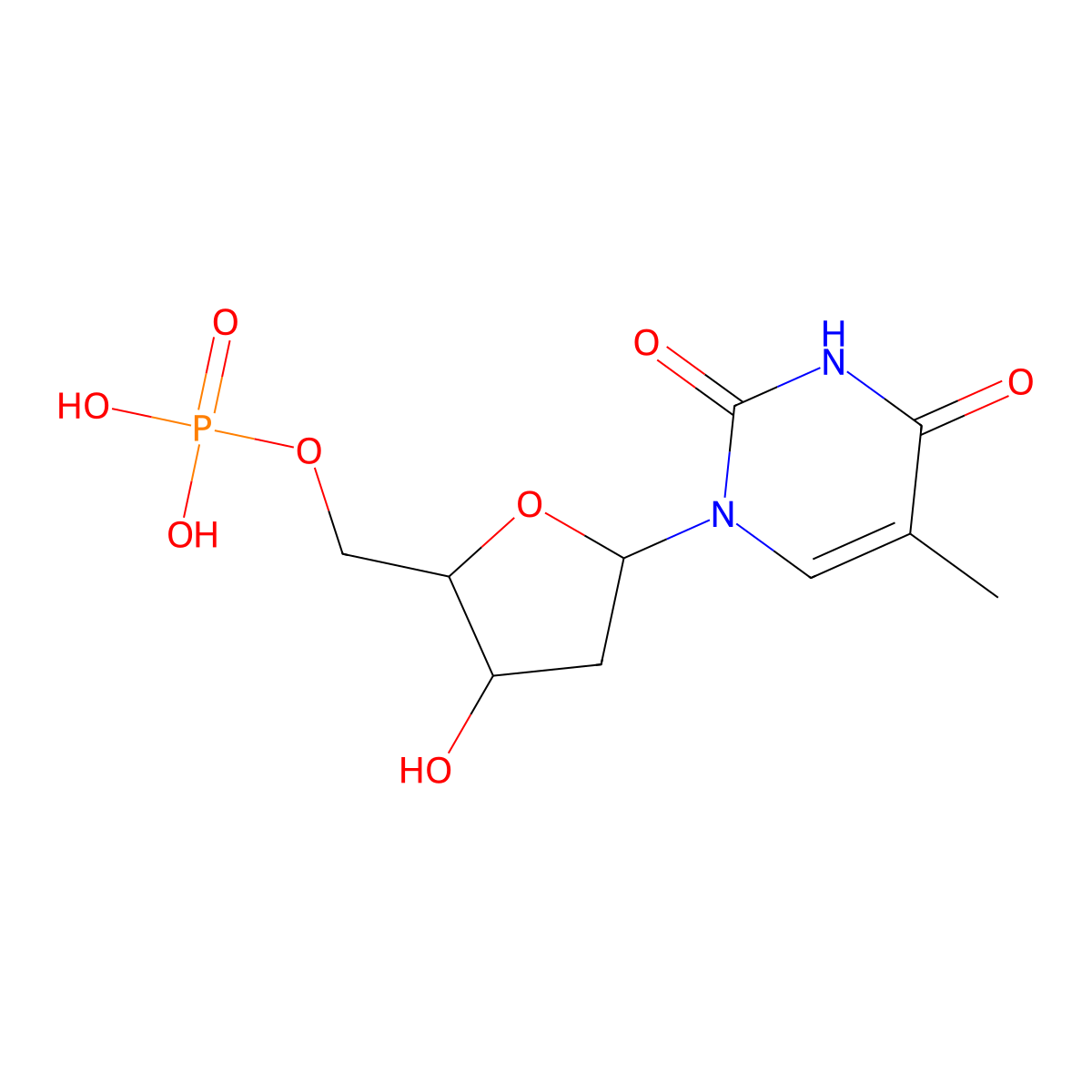 5'-Thymidylic acid molecular structure, CAS 365-07-1