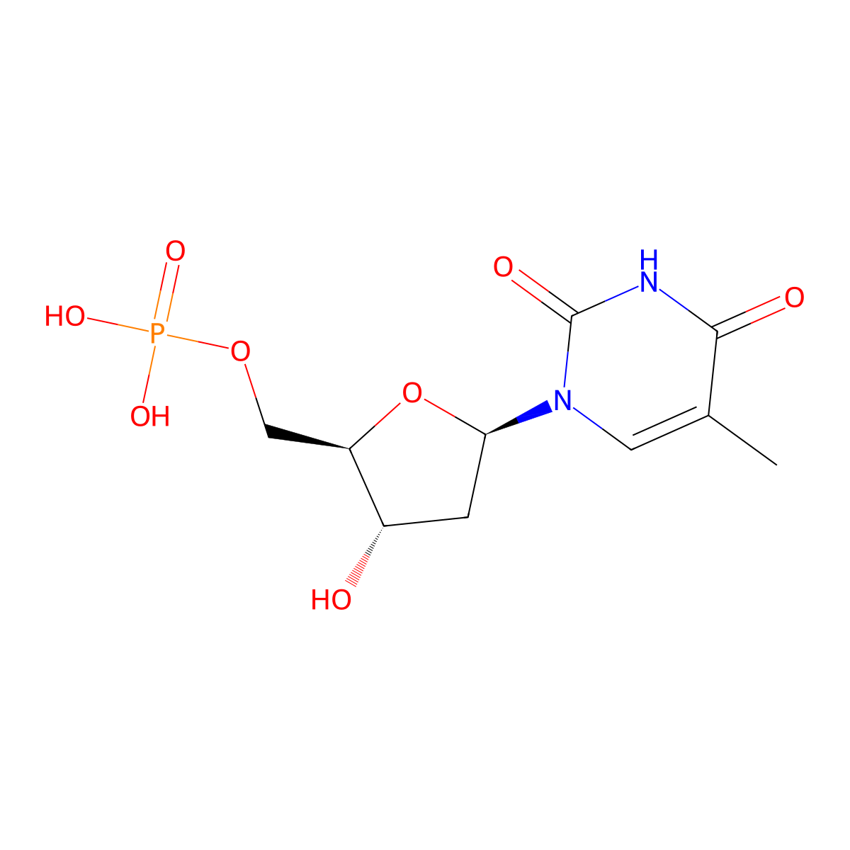 5'-Thymidylic acid molecular structure, CAS 365-07-1
