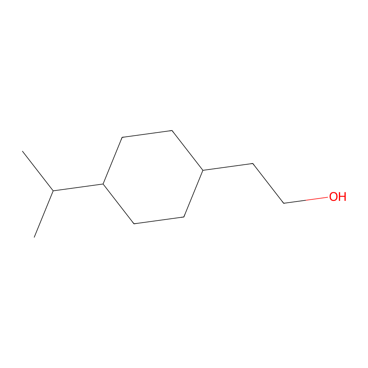 Cyclohexaneethanol, 4-(1-methylethyl)- molecular structure, CAS 3650-46-2
