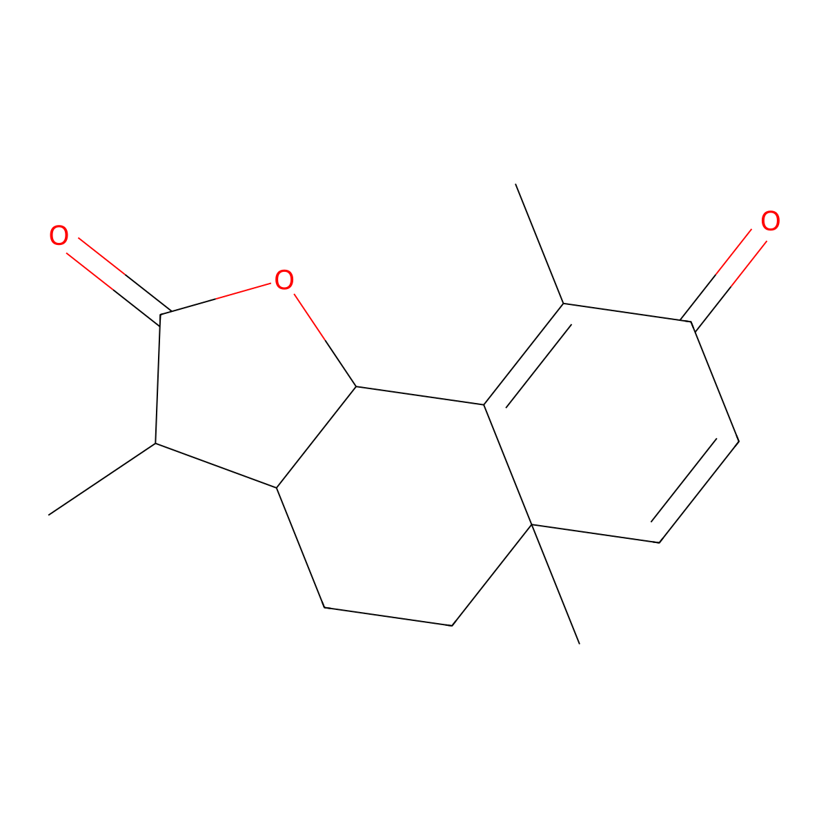 3,5a,9-Trimethyl-3a,5,5a,9b-tetrahydronaphtho[1,2-b]furan-2,8(3H,4H)-dione molecular structure, CAS 3650-48-4