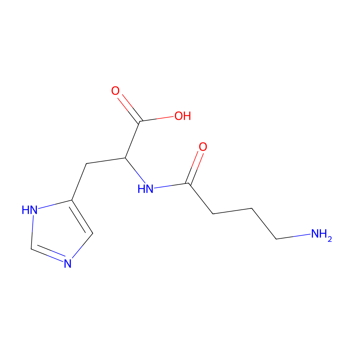 Homocarnosine molecular structure, CAS 3650-73-5