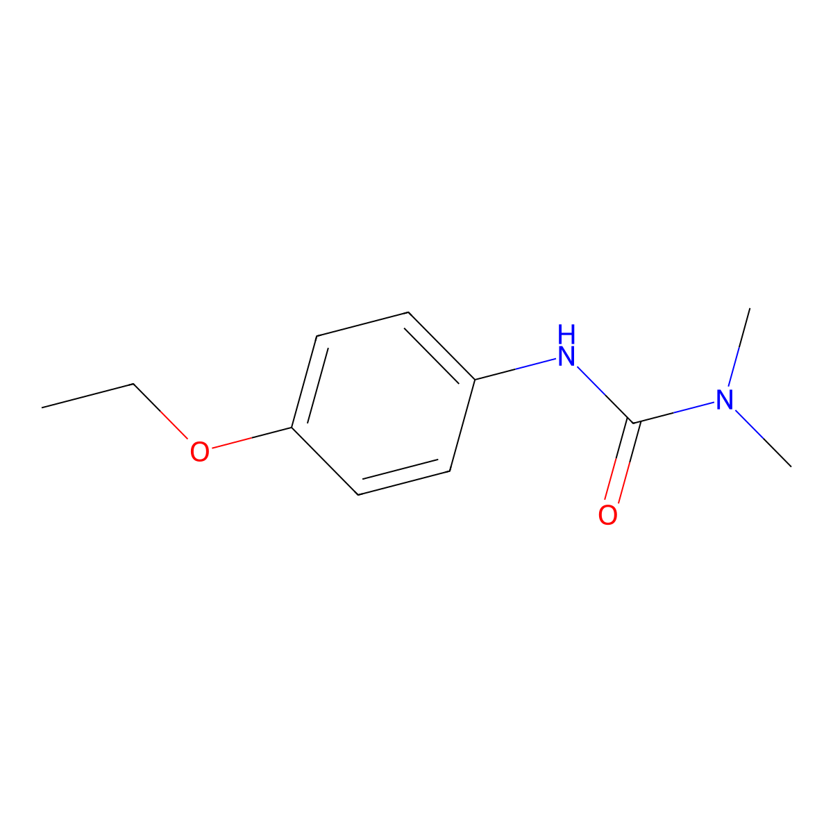 Urea, N'-(4-ethoxyphenyl)-N,N-dimethyl- molecular structure, CAS 36503-55-6