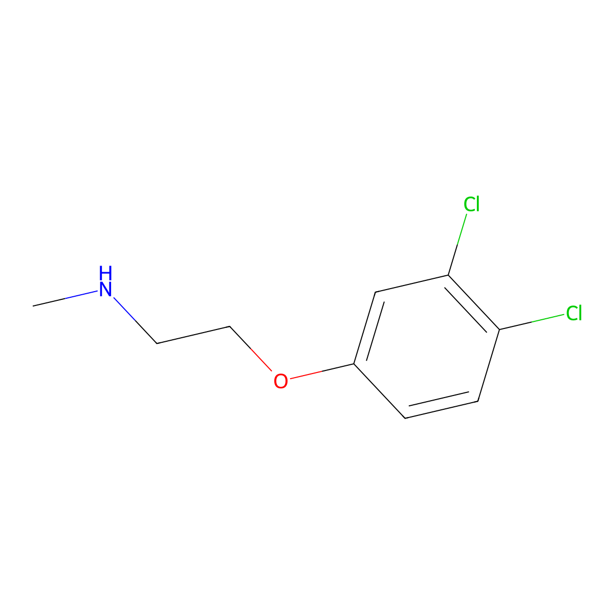 2-(3,4-dichlorophenoxy)-N-methylethanamine molecular structure, CAS 36507-37-6