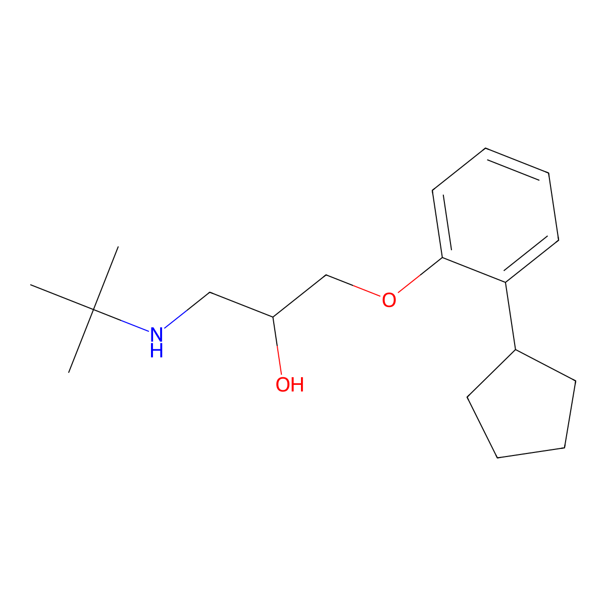 Penbutolol molecular structure, CAS 36507-48-9