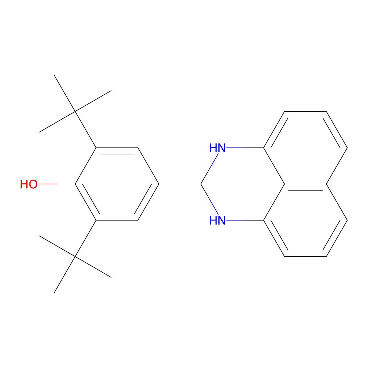 2,6-ditert-butyl-4-(2,3-dihydro-1H-perimidin-2-yl)phenol molecular structure, CAS 36507-78-5