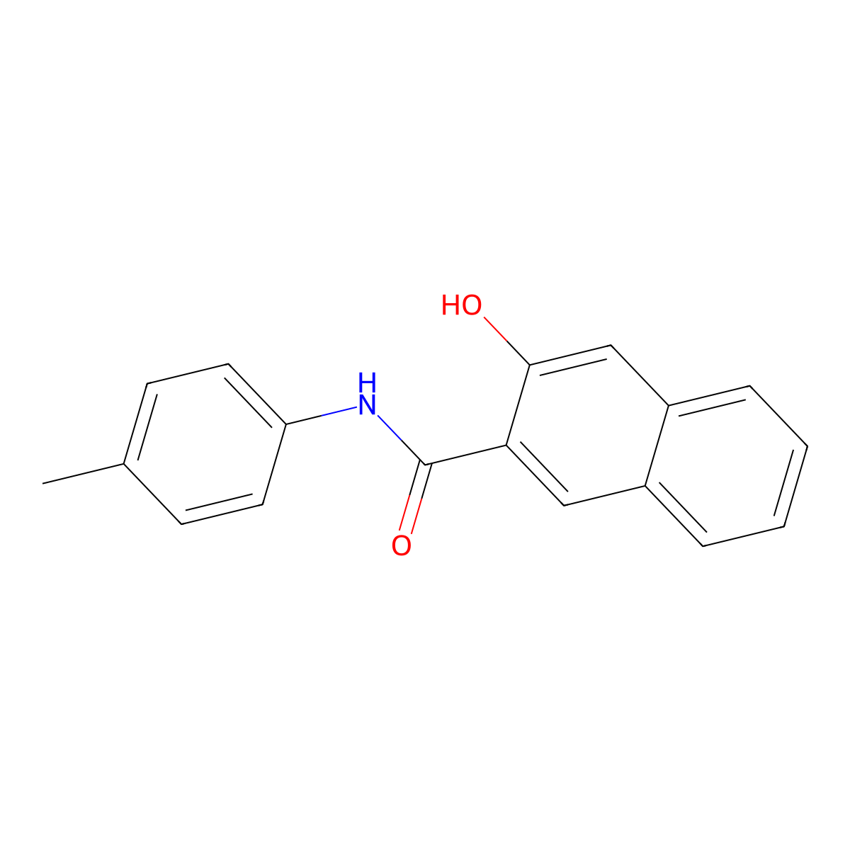 3-Hydroxy-4'-methyl-2-naphthanilide molecular structure, CAS 3651-62-5