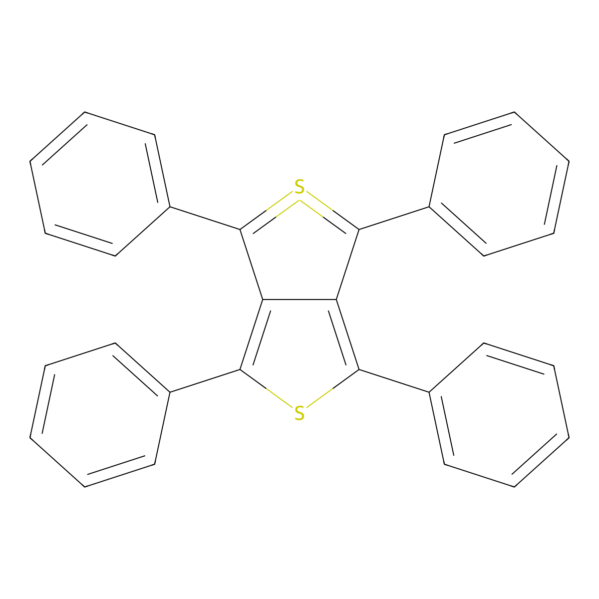Thieno(3,4-c)thiophene-2,5-5(iv), 1,3,4,6-tetraphenyl- molecular structure, CAS 36516-81-1