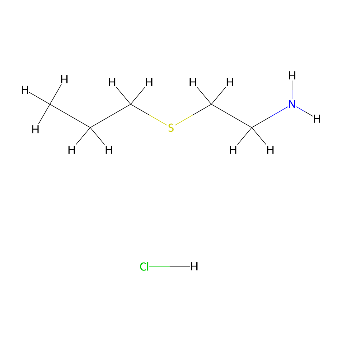 2-(Propylthio)ethanamine hydrochloride molecular structure, CAS 36517-93-8
