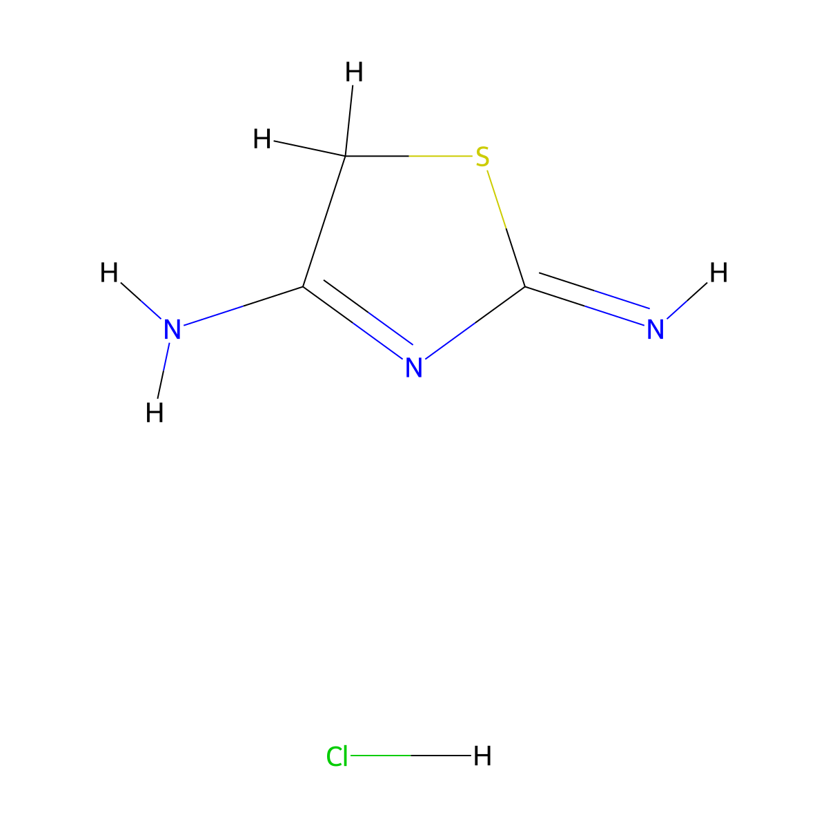 4-Thiazolamine, 2,5-dihydro-2-imino-, hydrochloride (1:1) molecular structure, CAS 36518-76-0