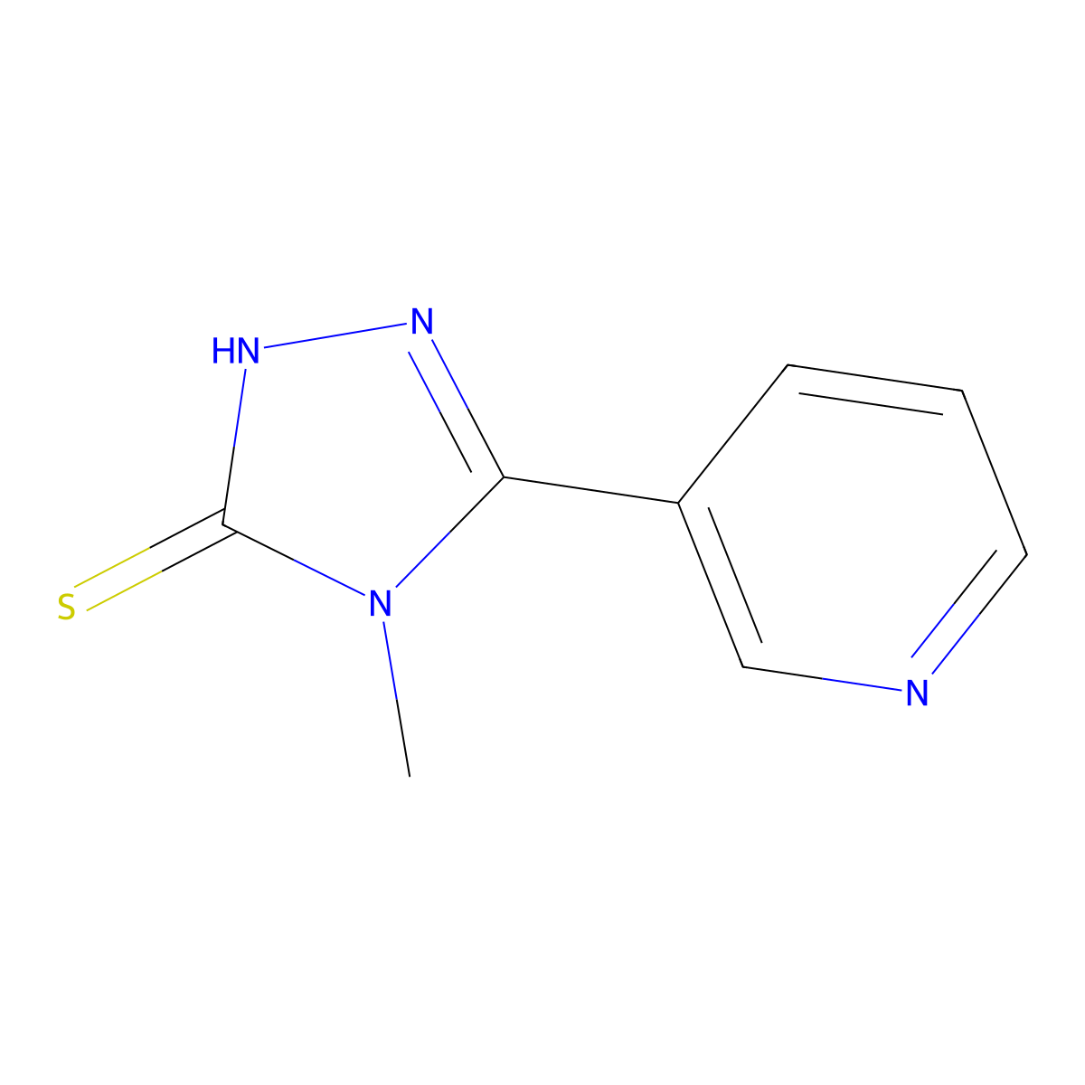 4-methyl-5-(pyridin-3-yl)-4H-1,2,4-triazole-3-thiol molecular structure, CAS 3652-31-1
