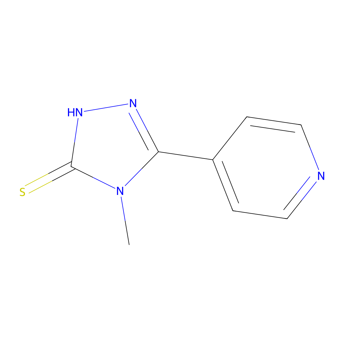 4-methyl-5-(pyridin-4-yl)-4H-1,2,4-triazole-3-thiol molecular structure, CAS 3652-32-2