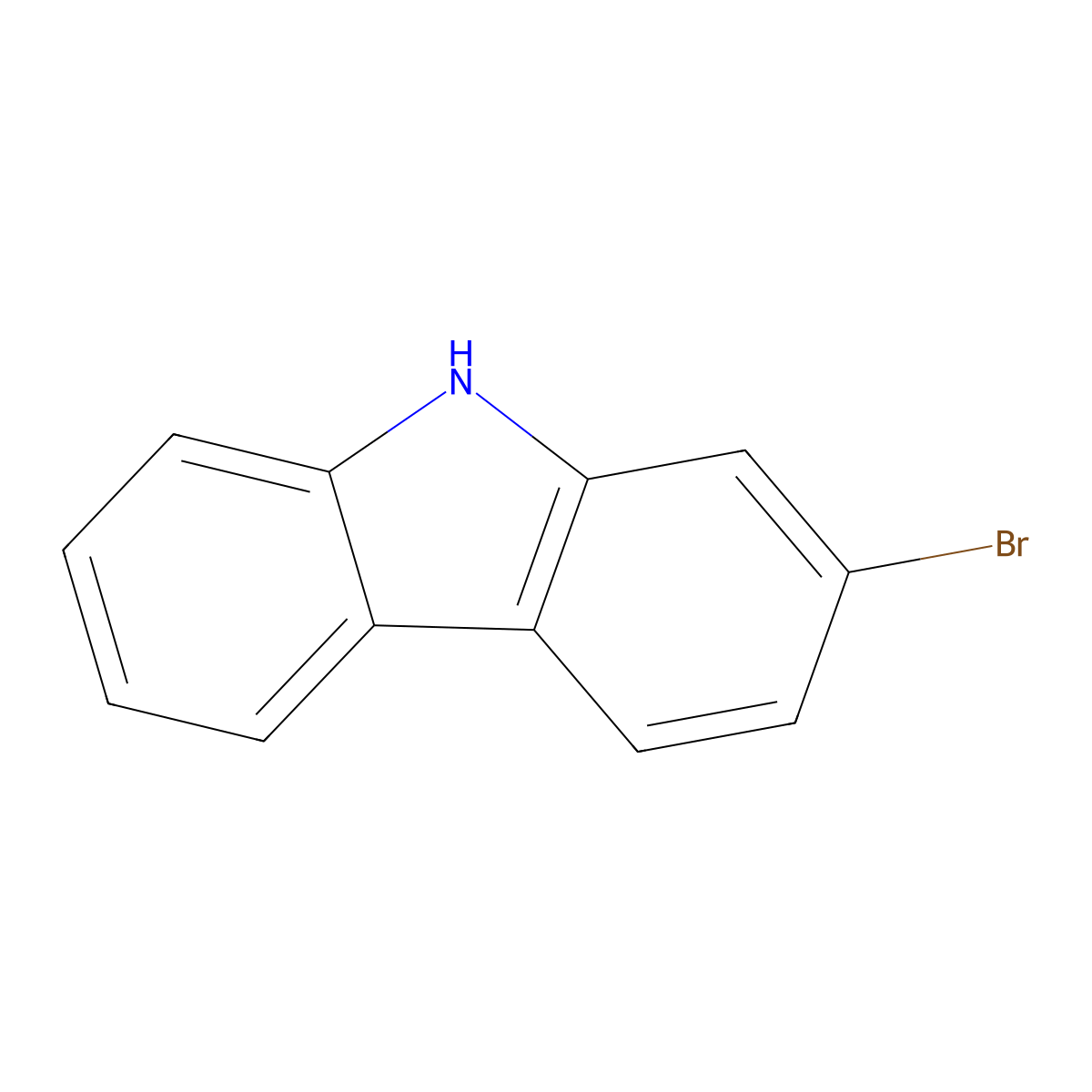 2-Bromo-9H-carbazole molecular structure, CAS 3652-90-2