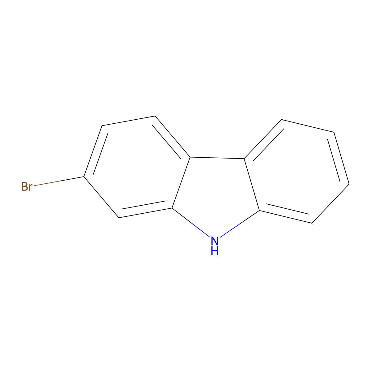 2-Bromo-9H-carbazole molecular structure, CAS 3652-90-2