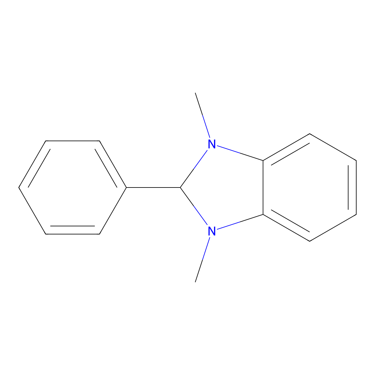 2,3-Dihydro-1,3-dimethyl-2-phenyl-1H-benzimidazole molecular structure, CAS 3652-92-4