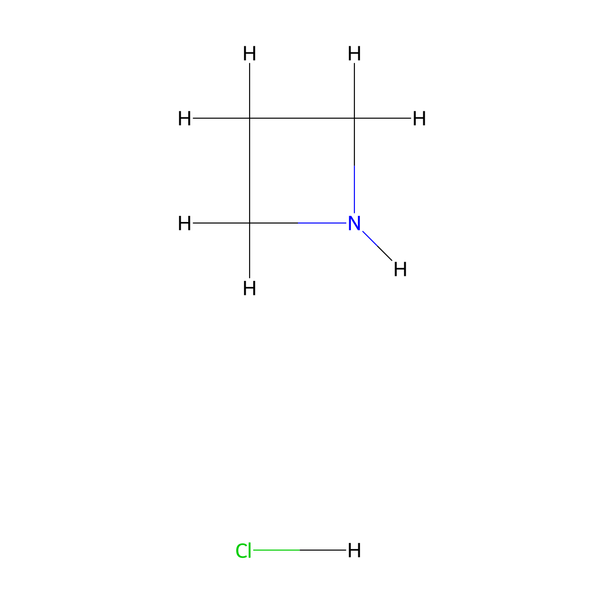 Azetidine hydrochloride molecular structure, CAS 36520-39-5