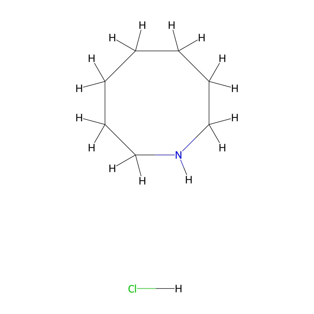 Heptamethylenimine hydrochloride molecular structure, CAS 36520-41-9