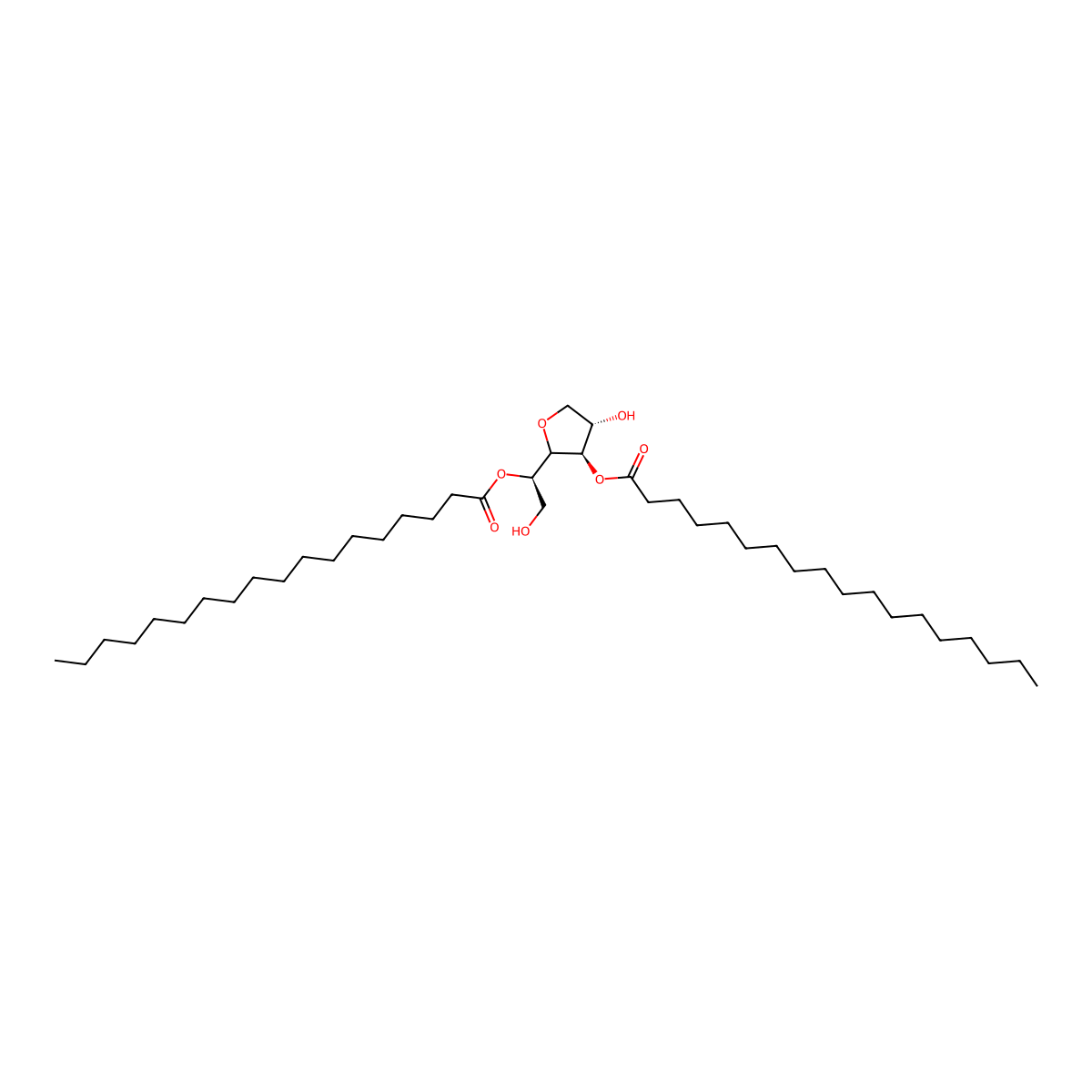 Sorbitan, dioctadecanoate molecular structure, CAS 36521-89-8