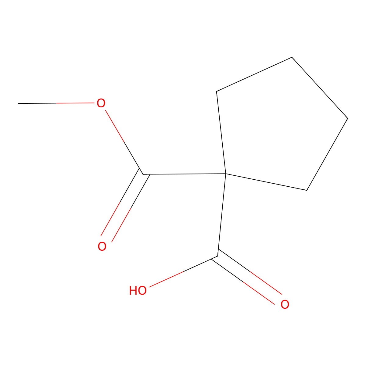 1-(Methoxycarbonyl)cyclopentane-1-carboxylic acid molecular structure, CAS 365218-99-1