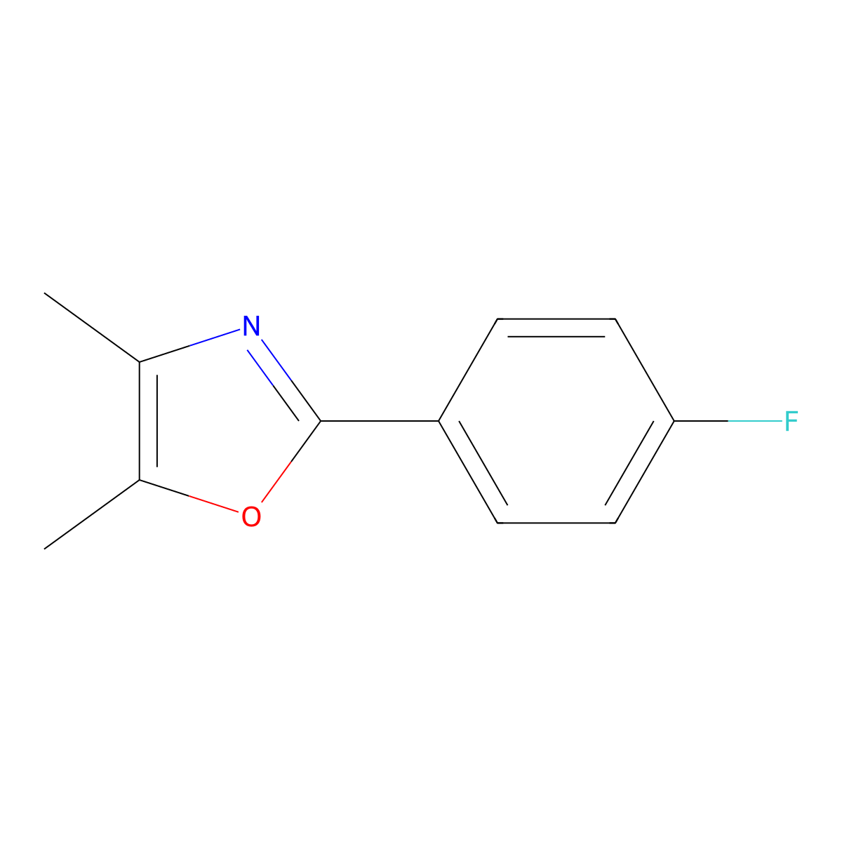 2-(4-Fluorophenyl)-4,5-dimethyl-1,3-oxazole molecular structure, CAS 365221-31-4