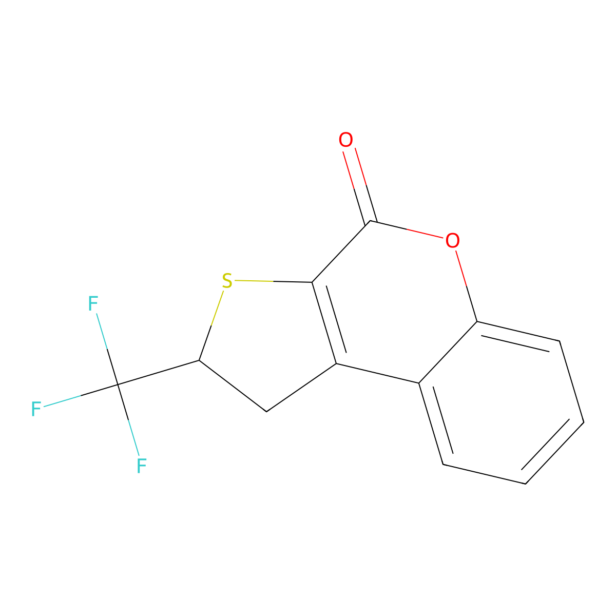 2-(Trifluoromethyl)-1,2-dihydrothieno[2,3-c]chromen-4-one molecular structure, CAS 365242-43-9