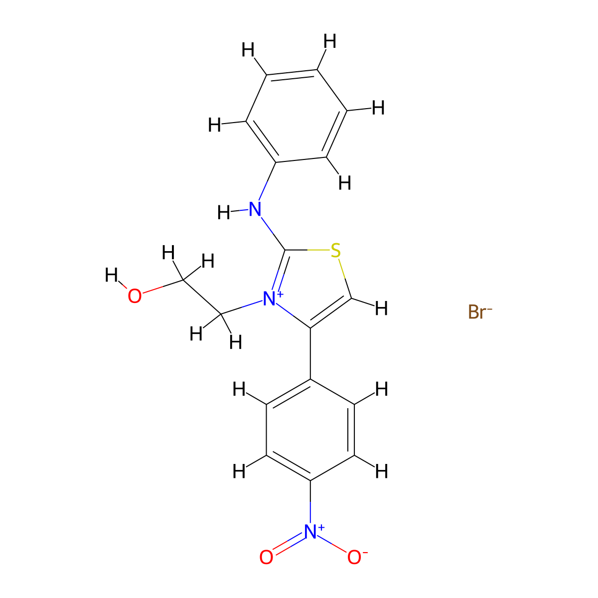 3-(2-Hydroxyethyl)-4-(4-nitrophenyl)-2-(phenylamino)-1,3-thiazol-3-ium bromide molecular structure, CAS 365243-75-0