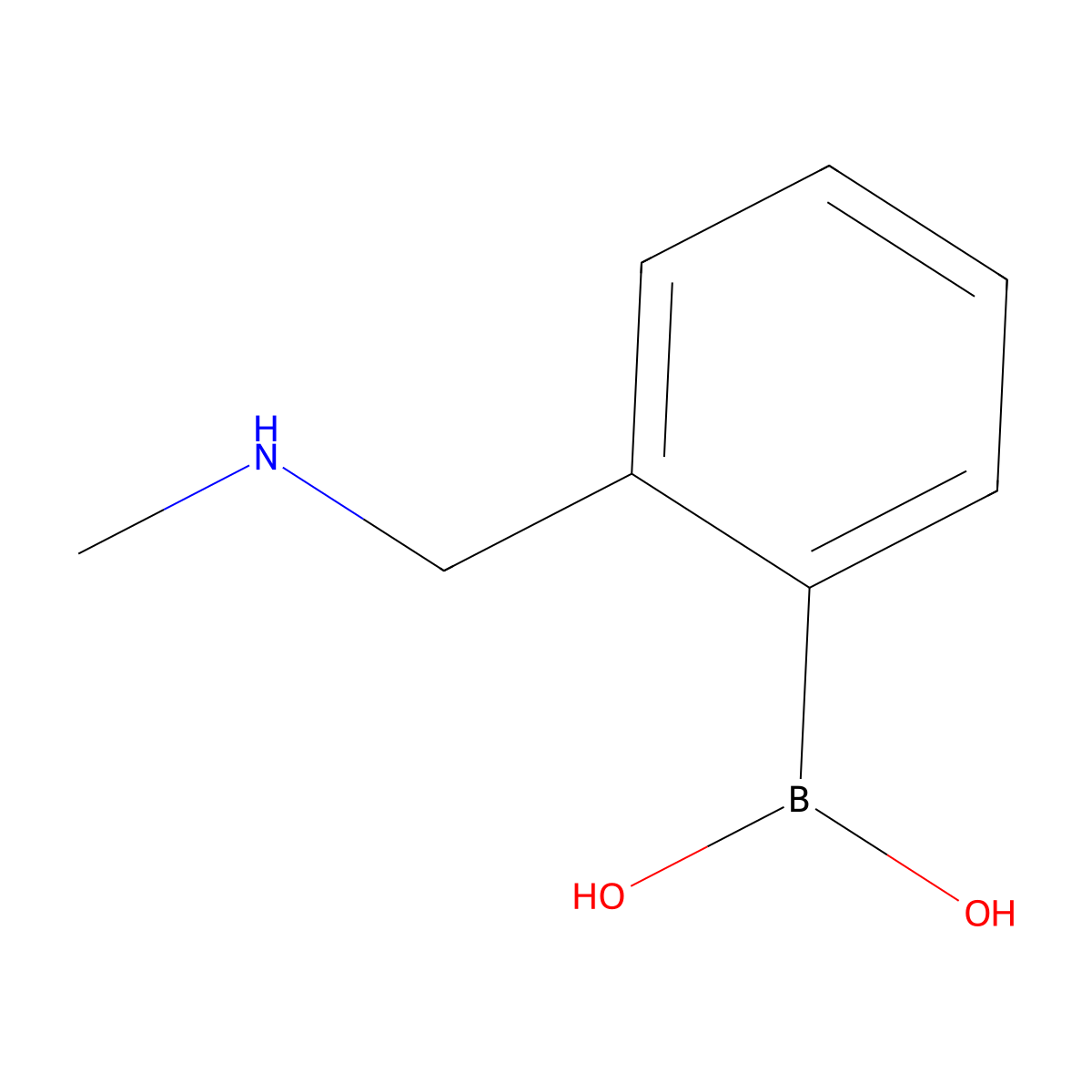 (2-((Methylamino)methyl)phenyl)boronic acid molecular structure, CAS 365245-83-6