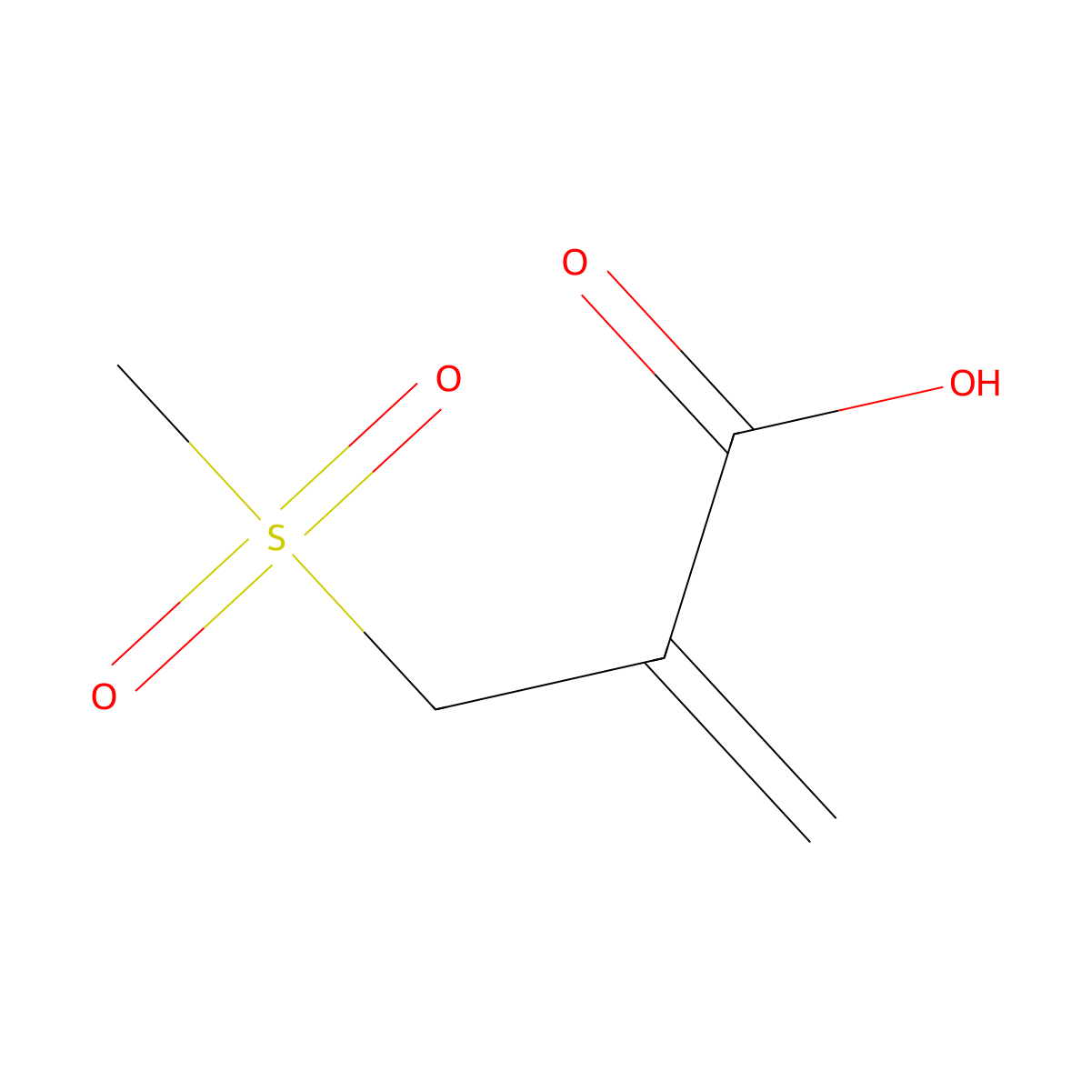 2-((Methylsulfonyl)methyl)acrylic acid molecular structure, CAS 36525-60-7