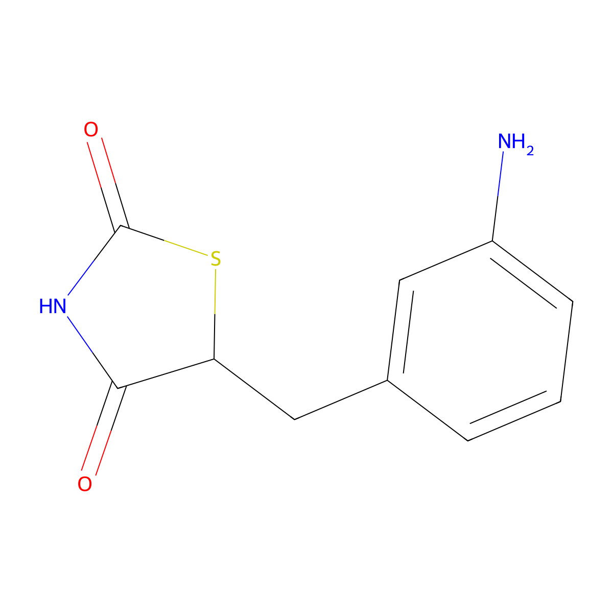 5-(3-Aminobenzyl)thiazolidine-2,4-dione molecular structure, CAS 365250-55-1