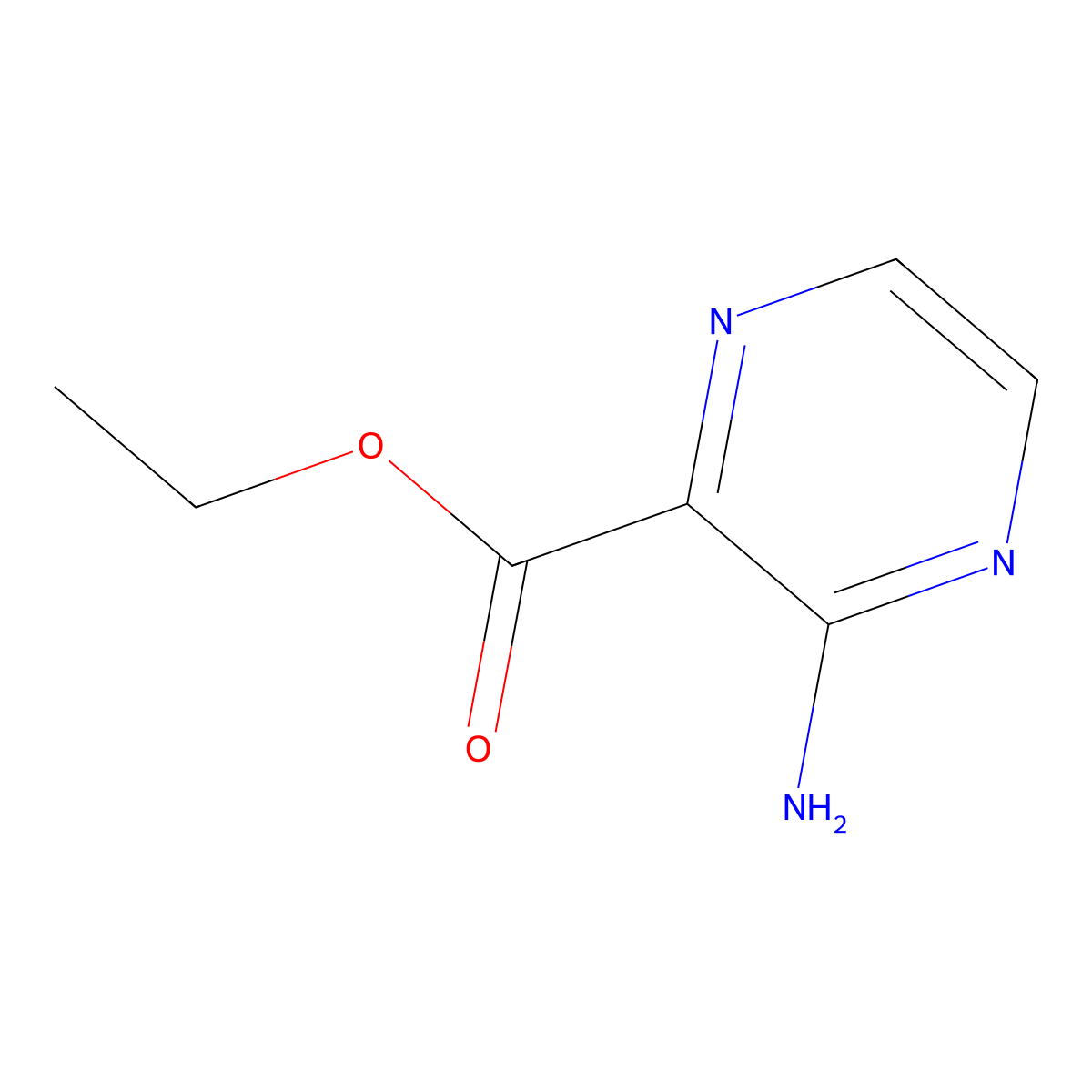 Ethyl 3-aminopyrazine-2-carboxylate molecular structure, CAS 36526-32-6