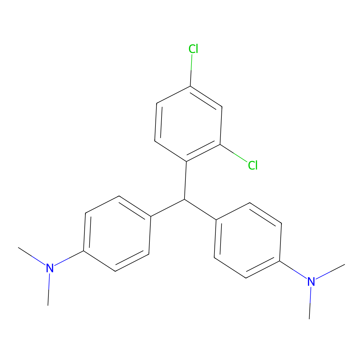 4,4'-((2,4-Dichlorophenyl)methylene)bis(N,N-dimethylaniline) molecular structure, CAS 36526-68-8