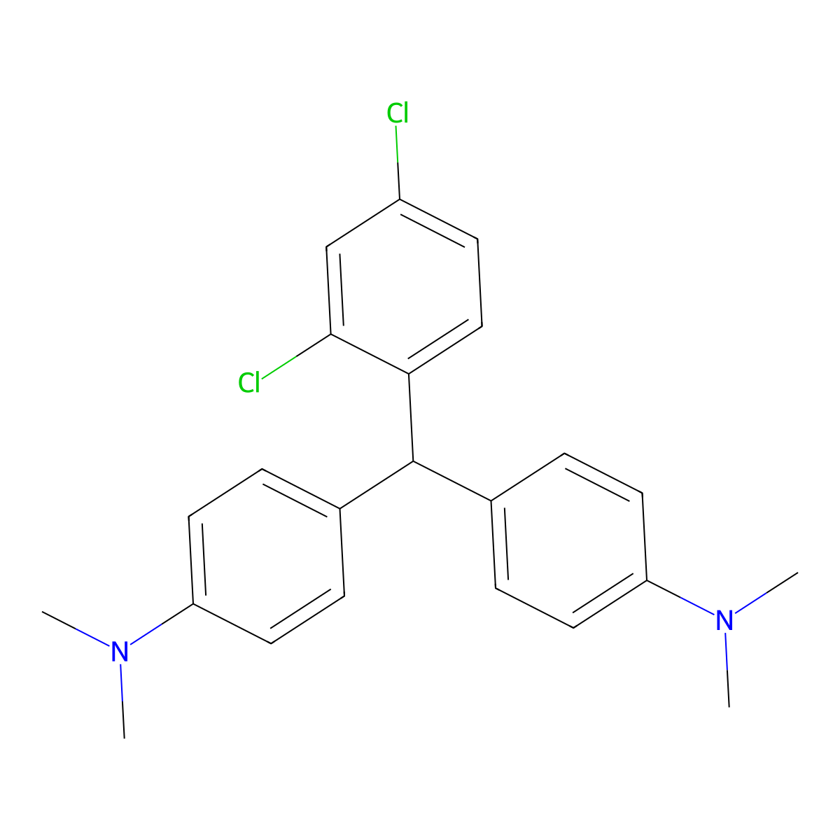 4,4'-((2,4-Dichlorophenyl)methylene)bis(N,N-dimethylaniline) molecular structure, CAS 36526-68-8