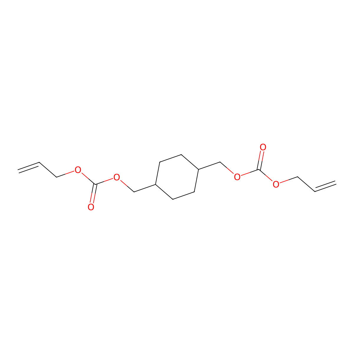 Diallyl cyclohexane-1,4-diylbis(methylenecarbonate) molecular structure, CAS 36528-45-7