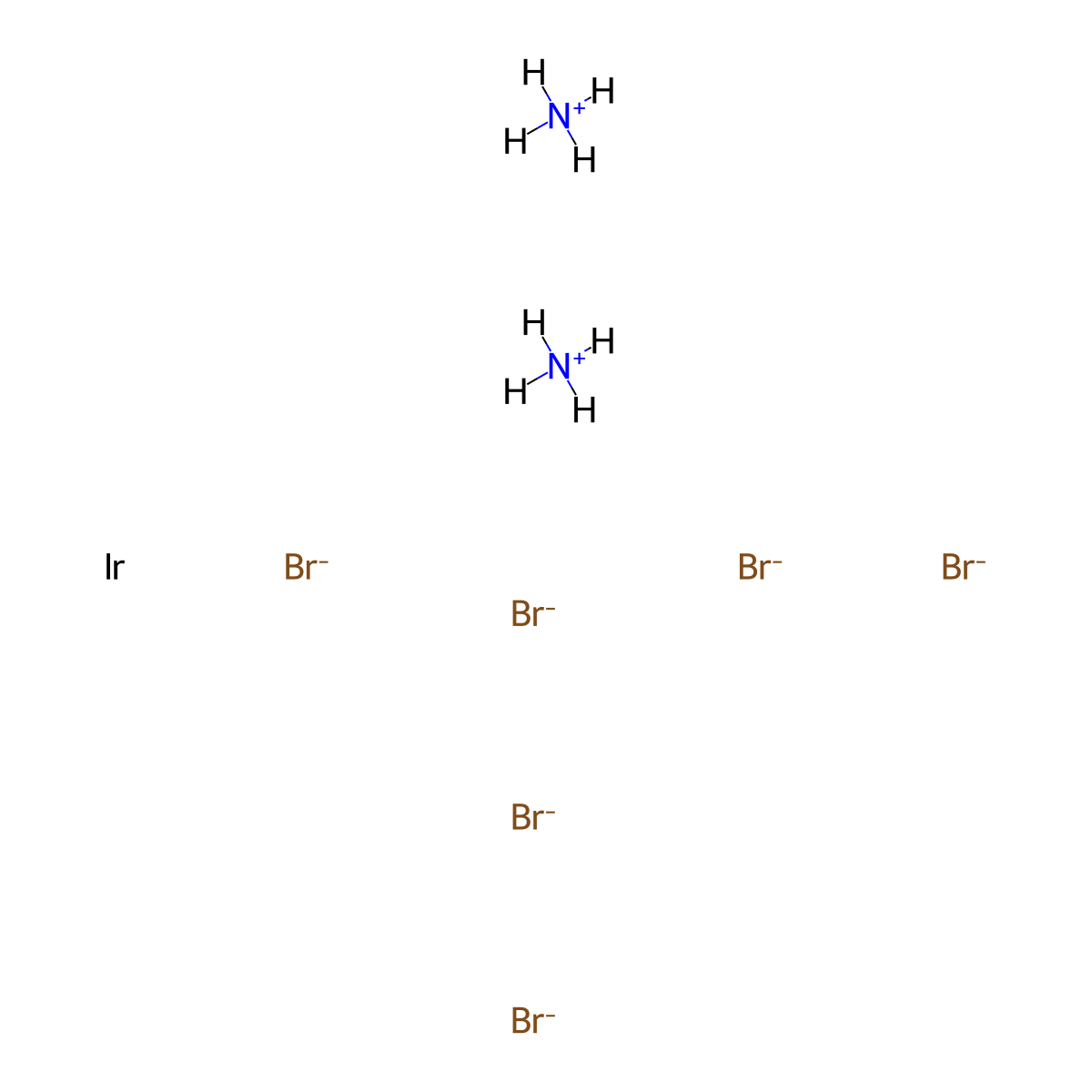 Iridate(2-), hexabromo-, ammonium (1:2), (OC-6-11)- molecular structure, CAS 36530-24-2