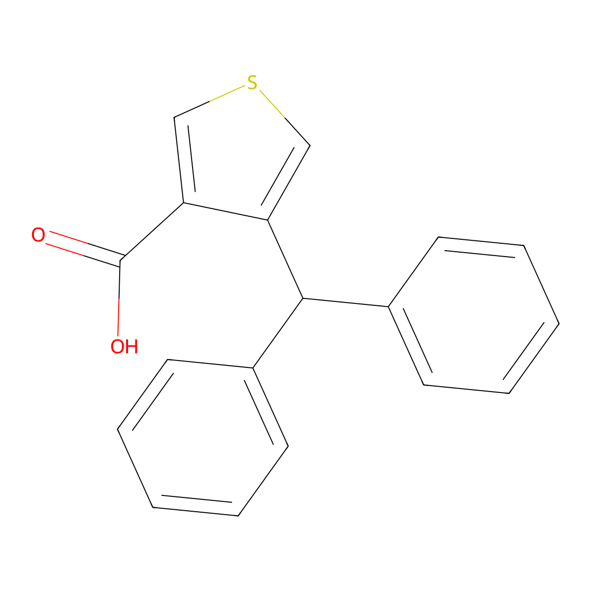 4-Benzhydrylthiophene-3-carboxylic acid molecular structure, CAS 36540-51-9