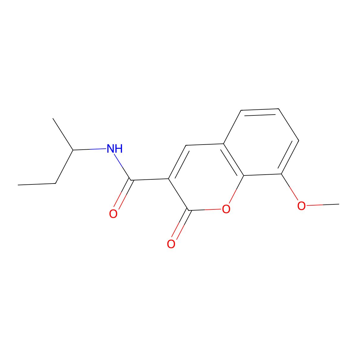 N-(sec-butyl)-8-methoxy-2-oxo-2H-chromene-3-carboxamide molecular structure, CAS 365408-90-8