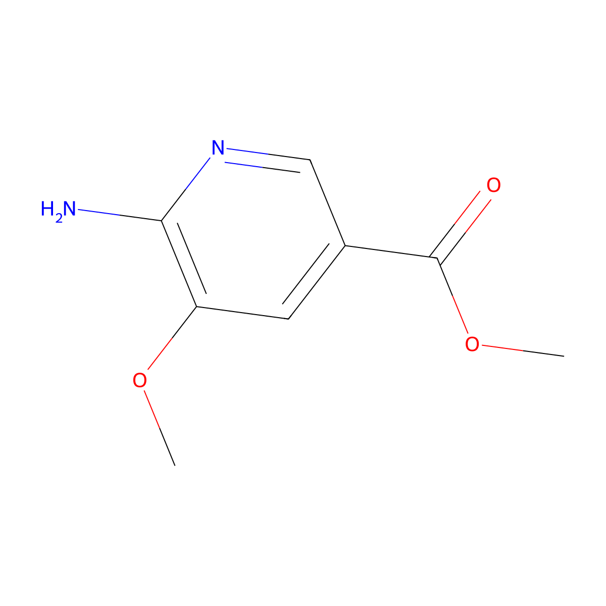 Methyl 6-amino-5-methoxynicotinate molecular structure, CAS 365413-06-5