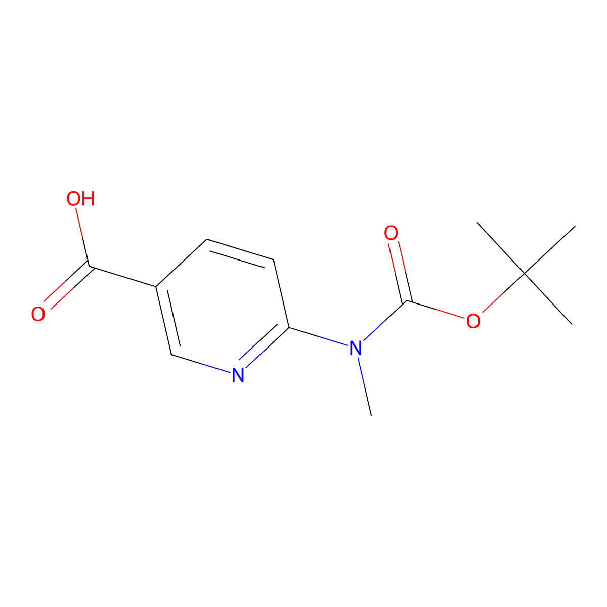 6-((tert-Butoxycarbonyl)(methyl)amino)nicotinic acid molecular structure, CAS 365413-11-2