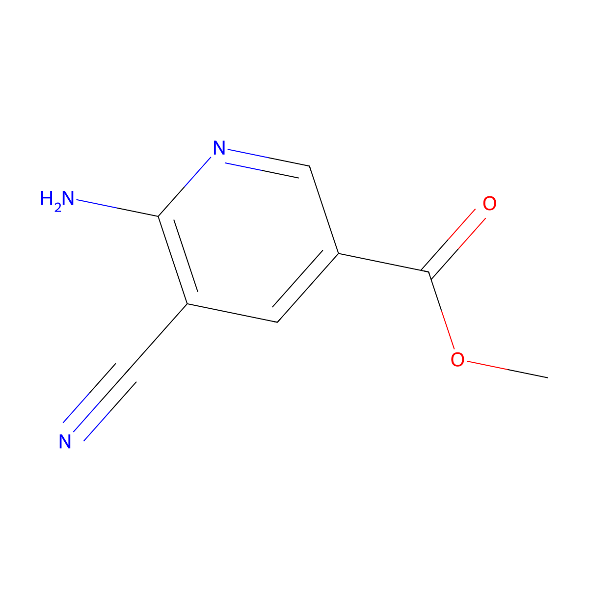 Methyl 6-amino-5-cyanonicotinate molecular structure, CAS 365413-21-4
