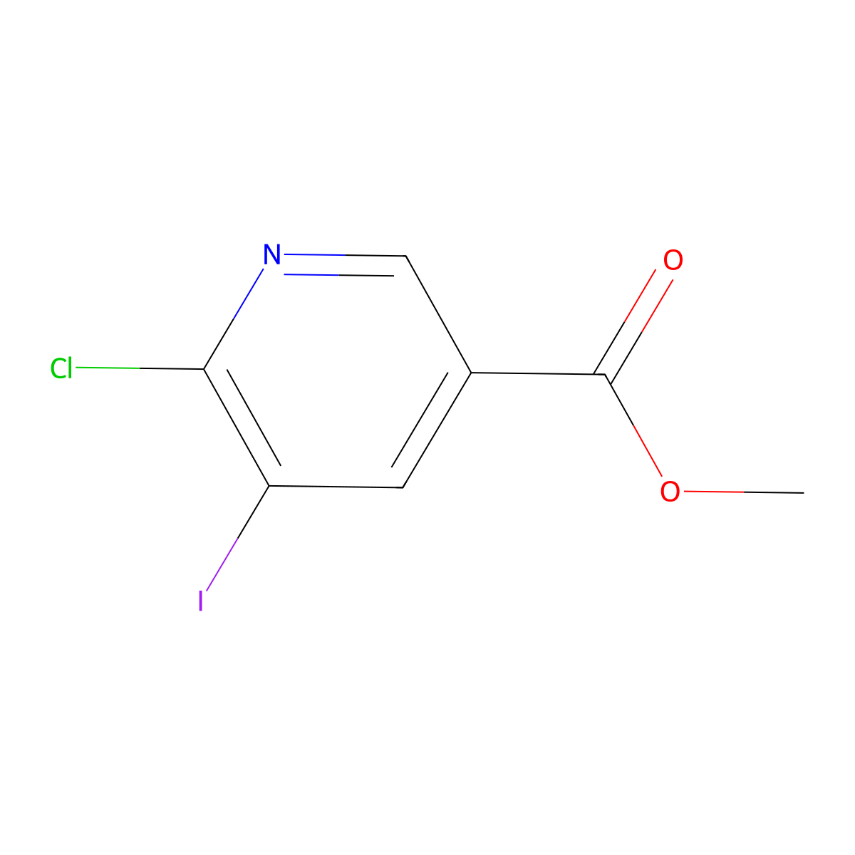 Methyl 6-chloro-5-iodonicotinate molecular structure, CAS 365413-29-2