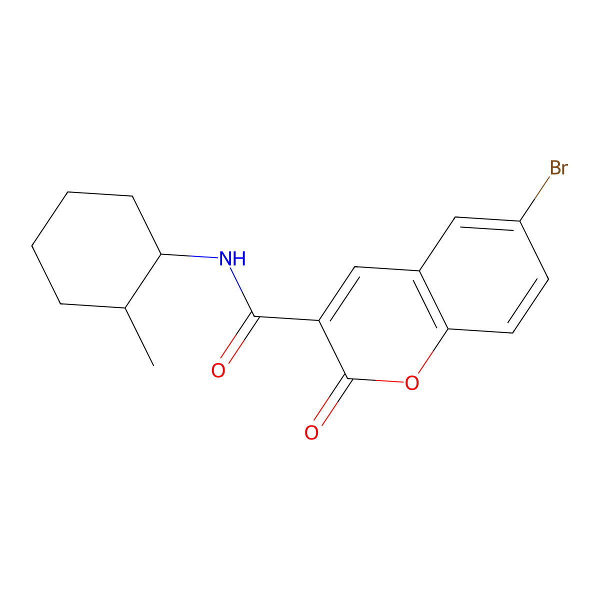 6-bromo-N-(2-methylcyclohexyl)-2-oxochromene-3-carboxamide molecular structure, CAS 365420-11-7