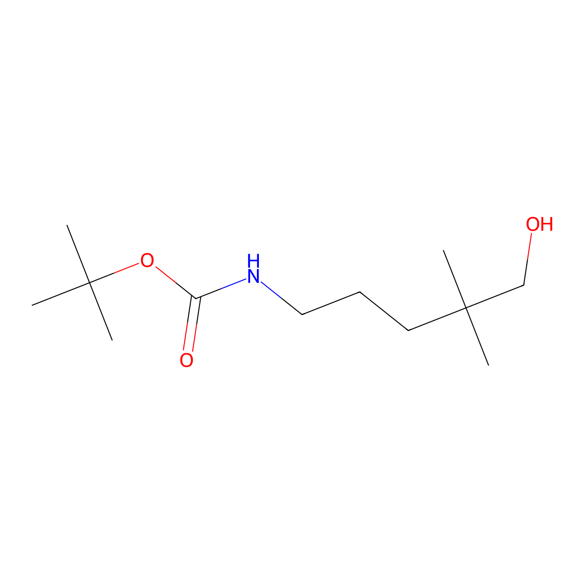 tert-butylN-(5-hydroxy-4,4-dimethylpentyl)carbamate molecular structure, CAS 365424-75-5