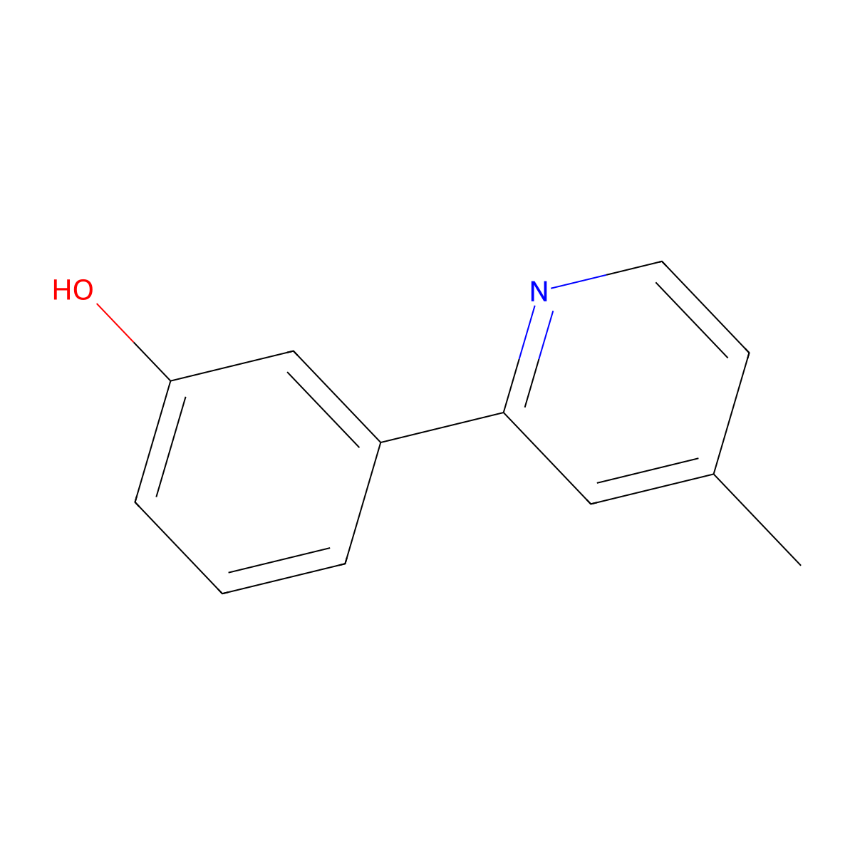3-(4-Methylpyridin-2-yl)phenol molecular structure, CAS 365426-98-8