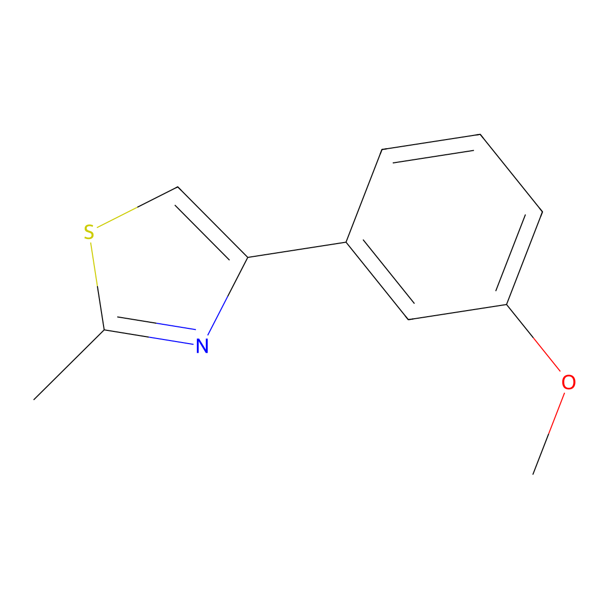 4-(3-Methoxyphenyl)-2-methyl-1,3-thiazole molecular structure, CAS 365427-24-3