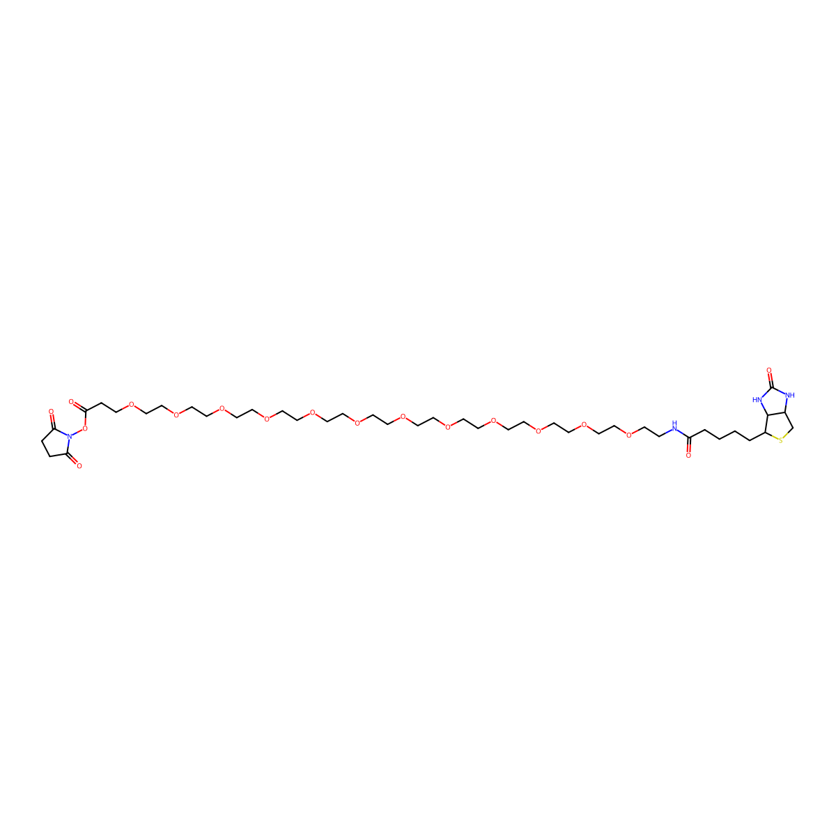 (+)-Biotin-PEG12-CH2CH2COONHS Ester molecular structure, CAS 365441-71-0