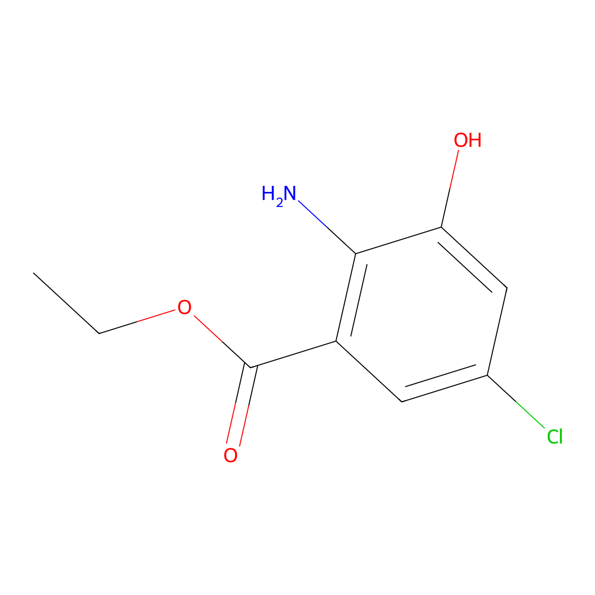 Ethyl 2-amino-5-chloro-3-hydroxybenzoate molecular structure, CAS 365462-85-7