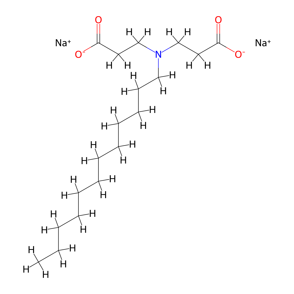 Disodium Lauriminodipropionate molecular structure, CAS 3655-00-3