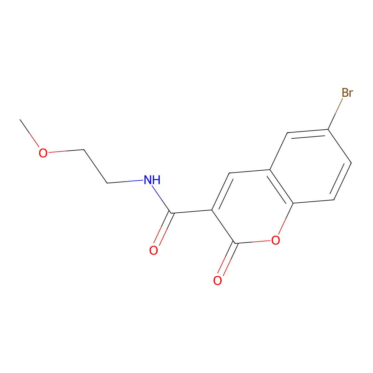6-bromo-N-(2-methoxyethyl)-2-oxo-2H-chromene-3-carboxamide molecular structure, CAS 365500-62-5